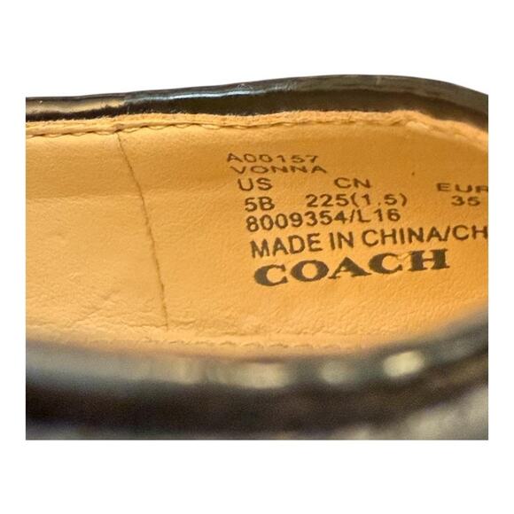 Coach Vonna Studded Black Leather Heel Women size 5 EUC - Picture 6 of 7